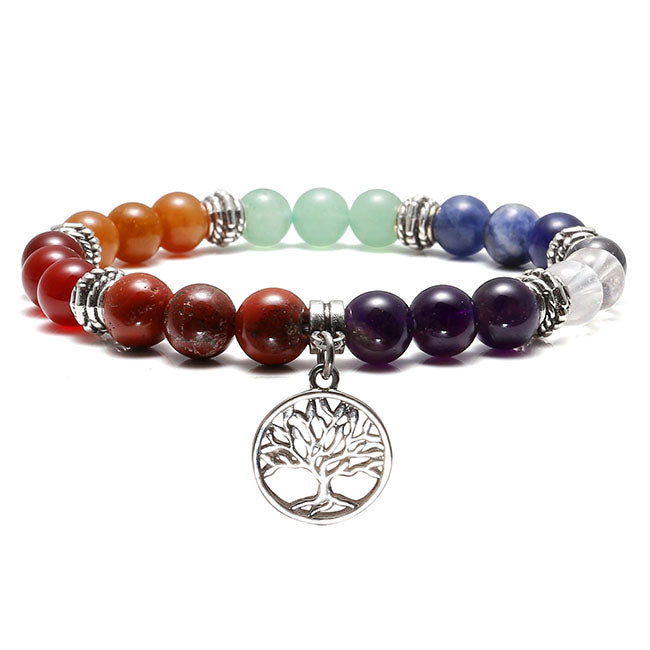 7 Chakras Crystal Beads with Charms Bracelet | Jovivi - Jovivi