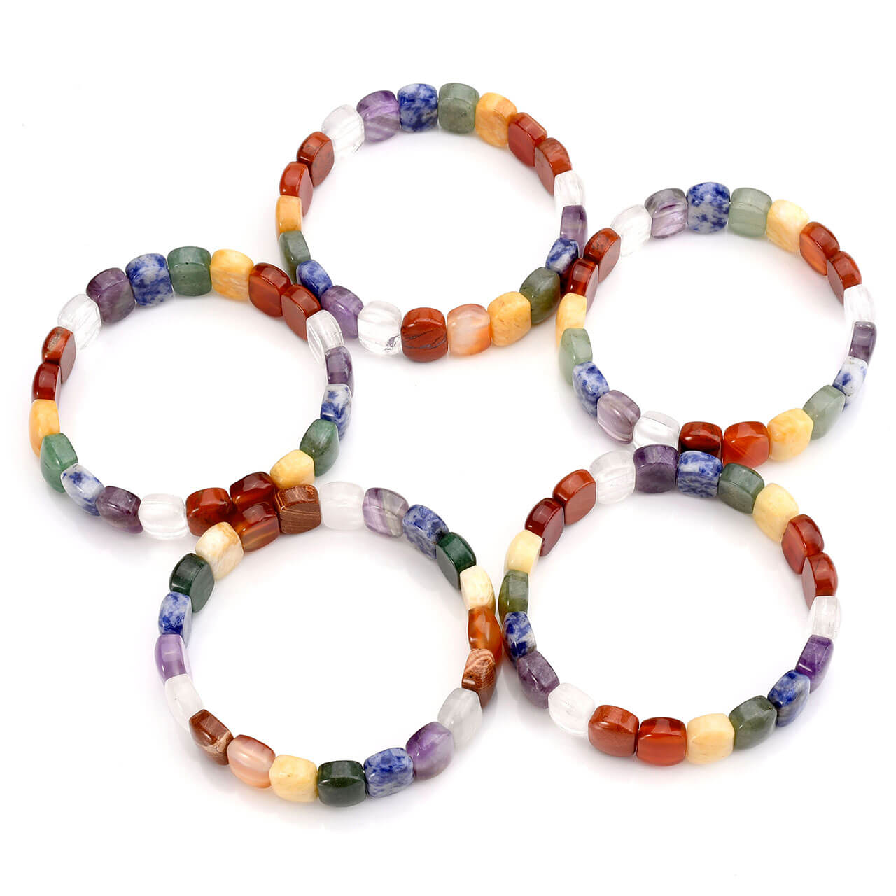 Jovivi unisex 7 chakras handmade stretch bracelets for men and women crystal gemstone bracelet