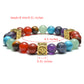 7 Chakras Crystal Beads OM Symbol Charm Bracelet | Jovivi - Jovivi