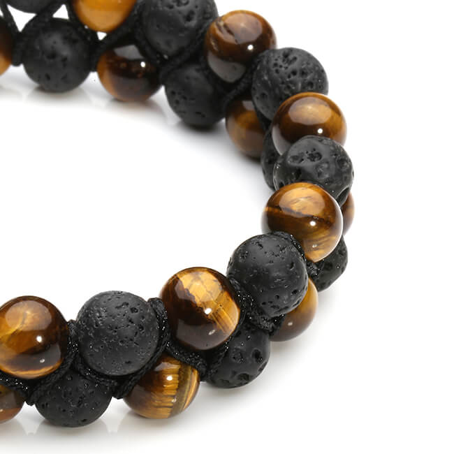 jovivi lava rock tiger eyes oil diffuser bracelets, jjb0780