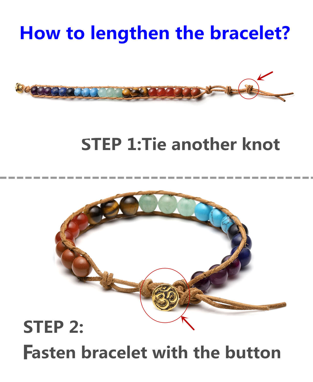 7 Chakras Crystal Beads Bracelet | Jovivi - Jovivi