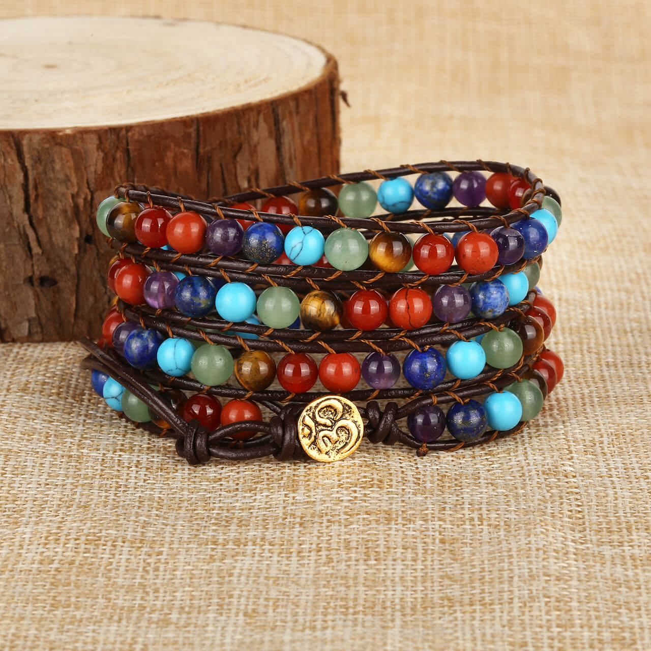Jovivi 7 chakras healing crystal jewelry beaded bracelet for women