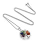 Jovivi personalize customize 7 Chakras Gemstone Charms Crystal Quartz Tree of Life Pendant Necklace engrave necklace