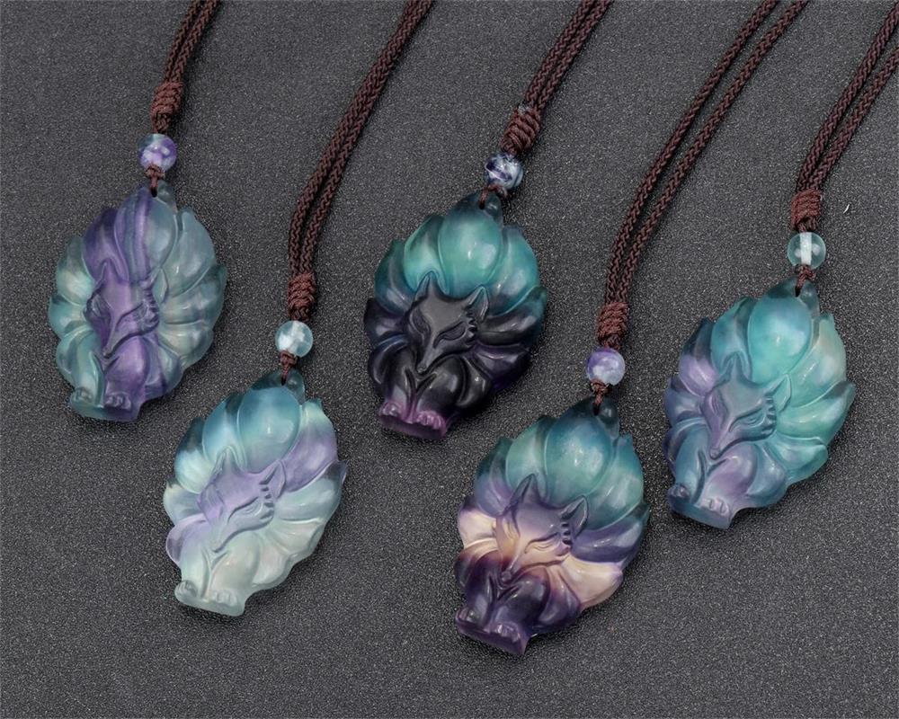 jjn072201-natural-fluorite-crystal-fox-amulet-pendant-necklace