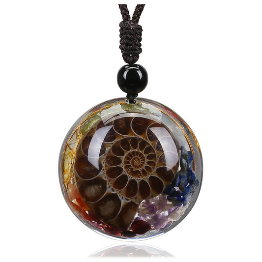 Ammonite Fossil Pendant Necklace | Jovivi