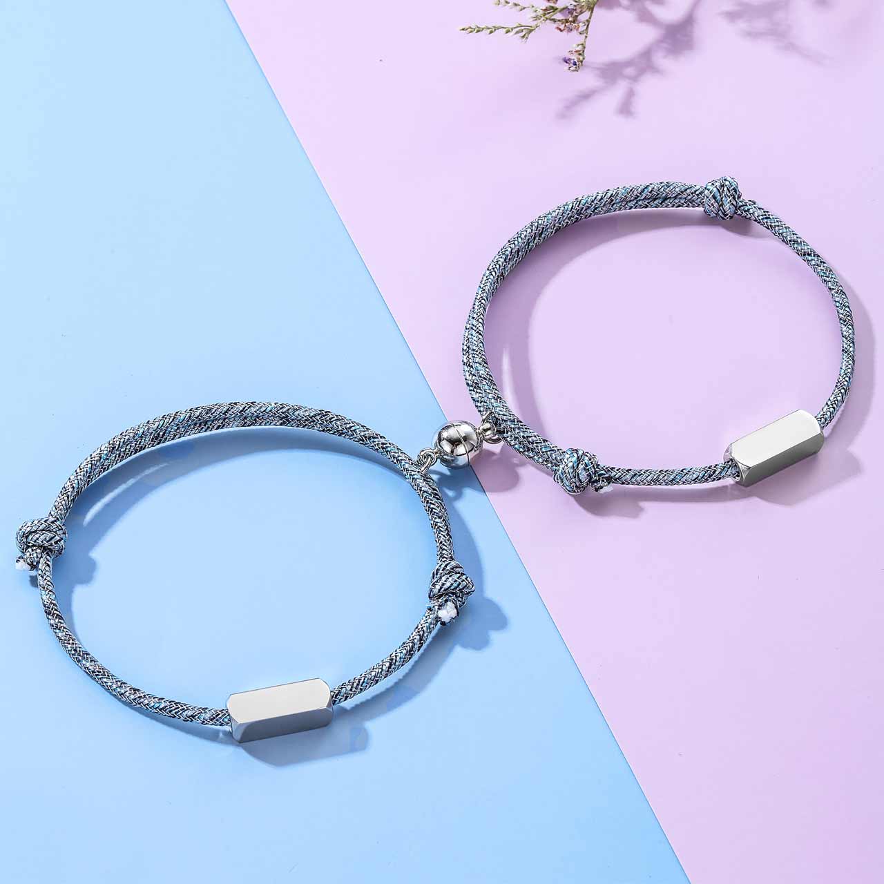 personalized-magnetic-couple-matching-rope-bracelets