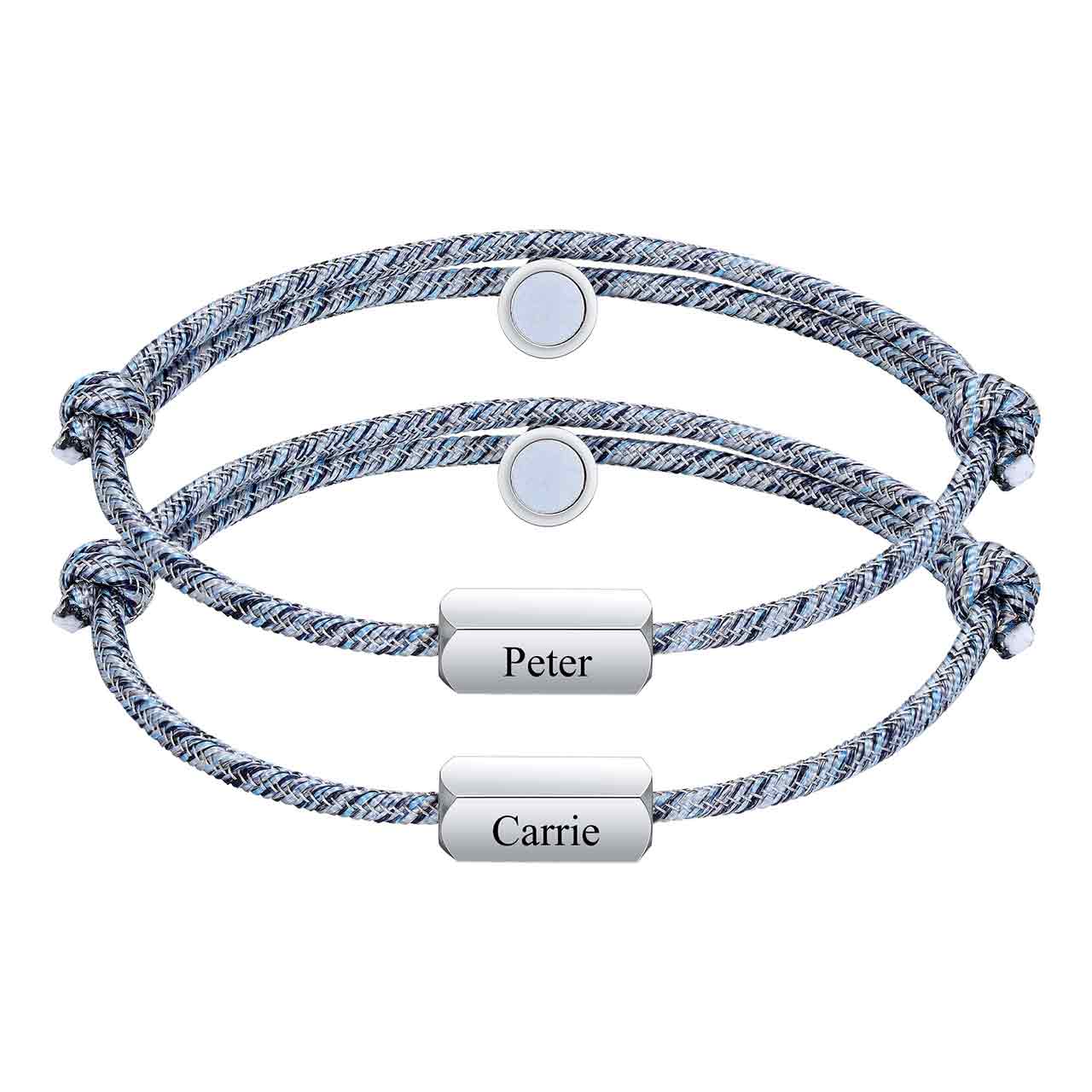 personalized-magnetic-couple-matching-rope-bracelets