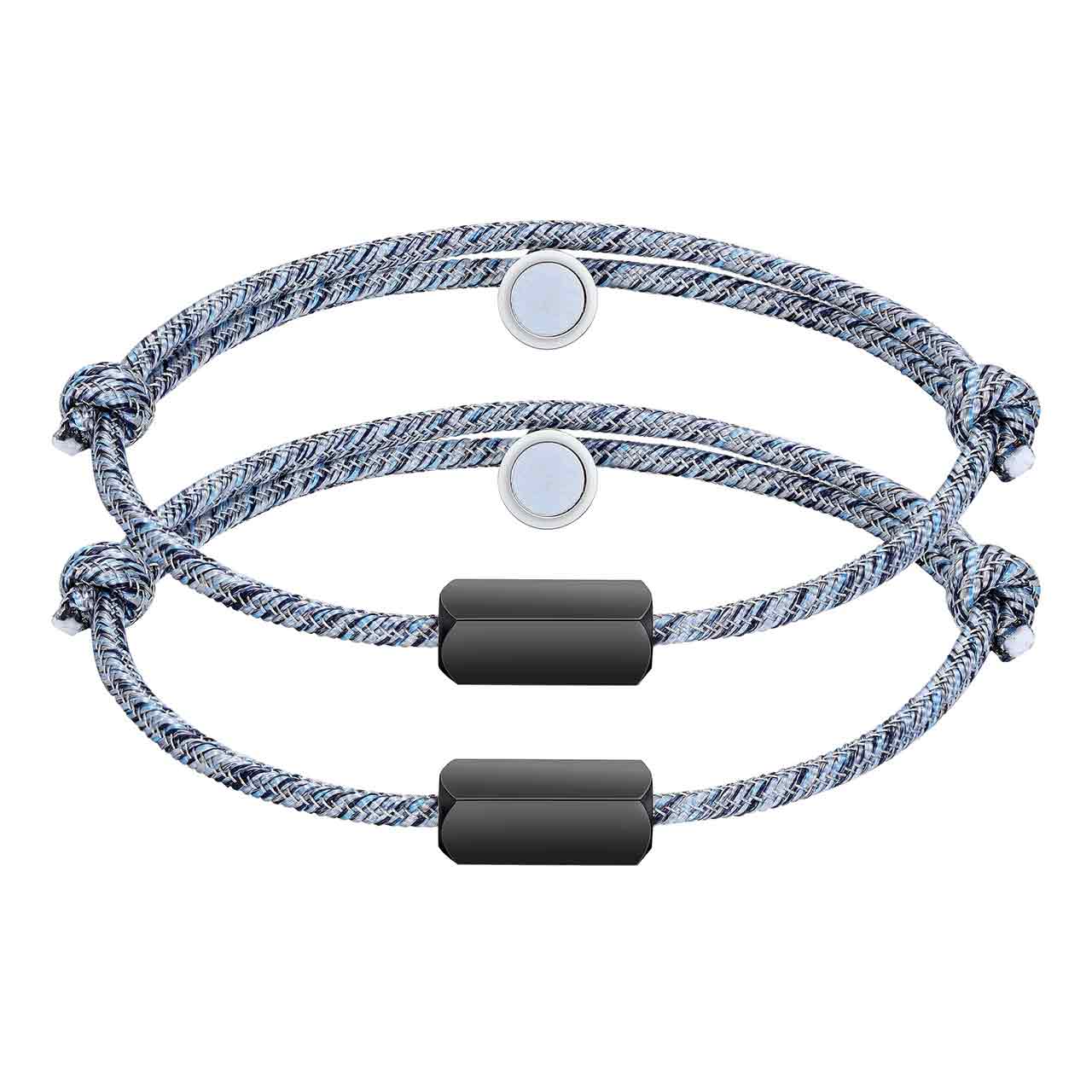 Personalized Magnetic Couple Matching Rope Bracelets | Jovivi
