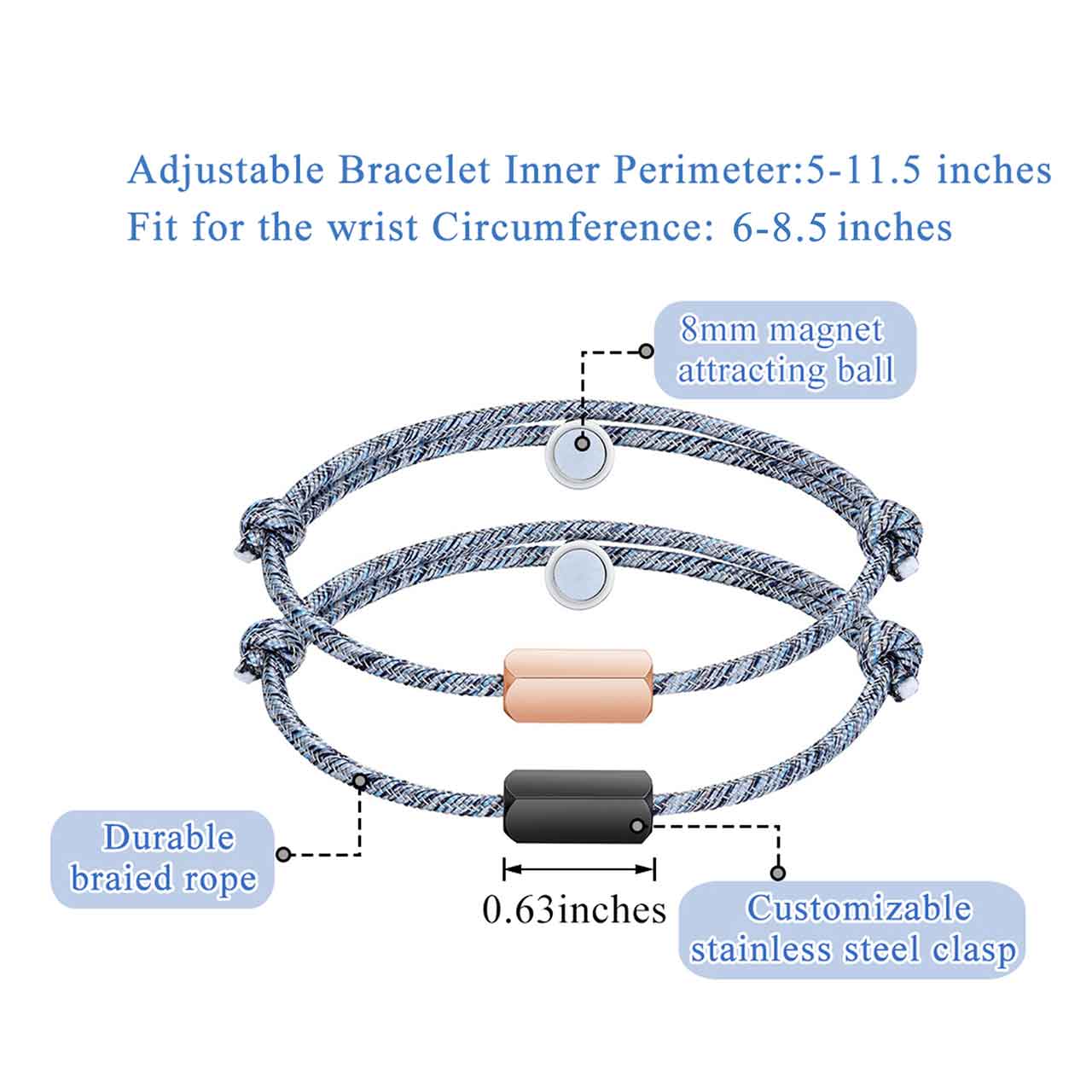 personalized-magnetic-couple-matching-rope-bracelets