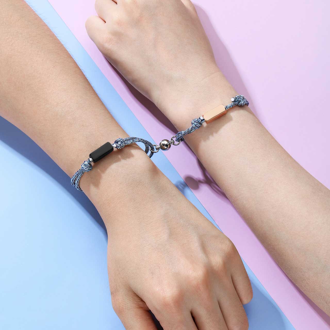 personalized-magnetic-couple-matching-rope-bracelets