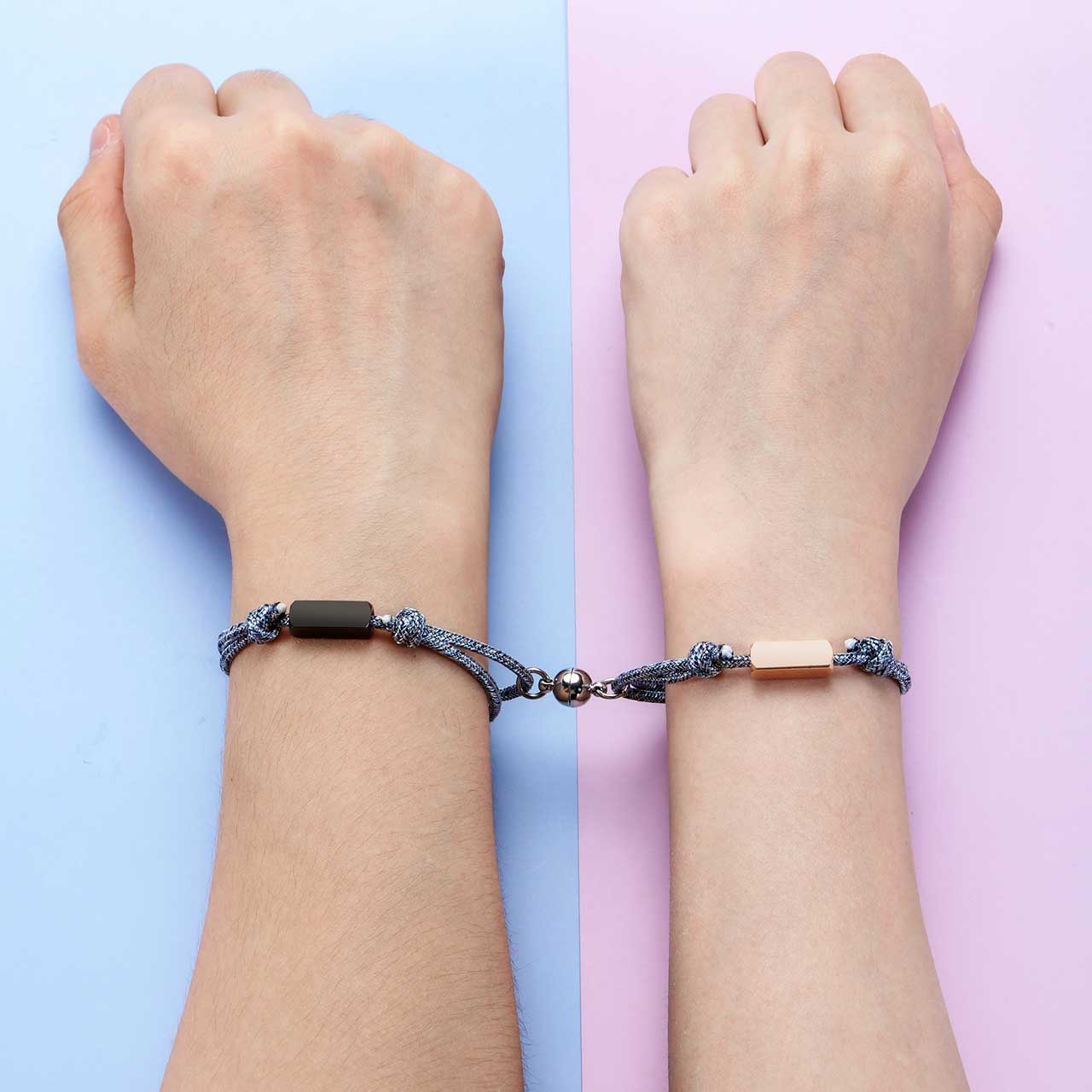 personalized-magnetic-couple-matching-rope-bracelets