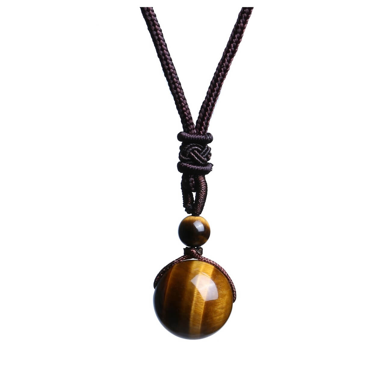 Jovivi natural yellow tiger eye beaded necklace