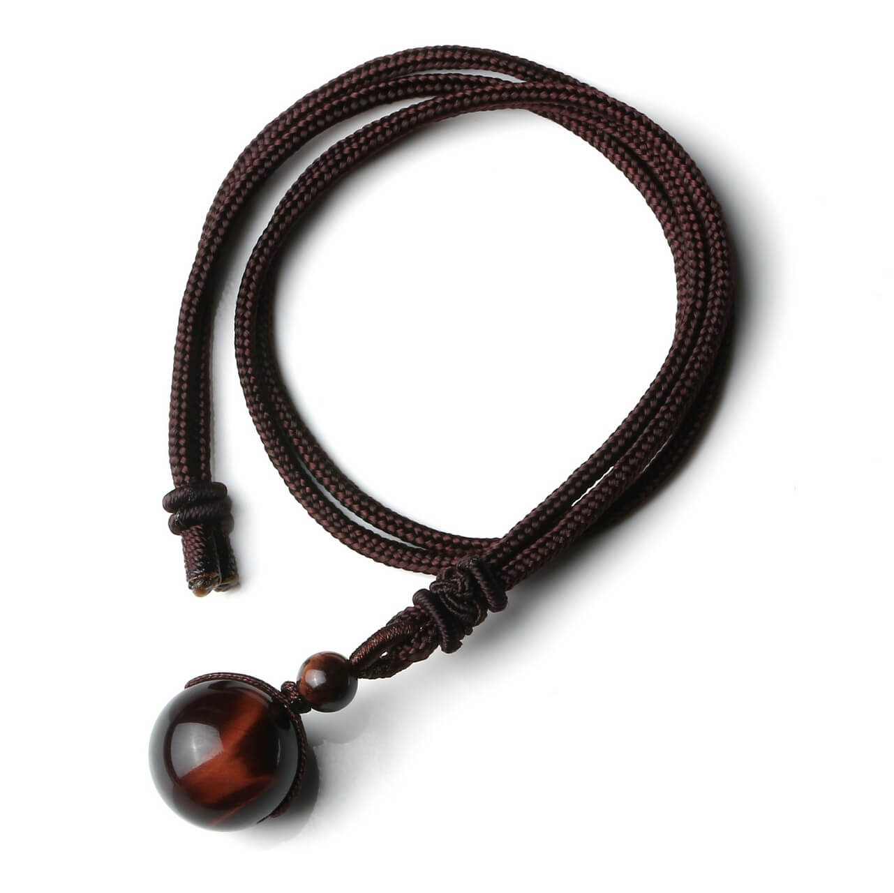 Natural Tiger Eye Lucky Blessing Protection Beads Pendant Necklace | Jovivi - Jovivi