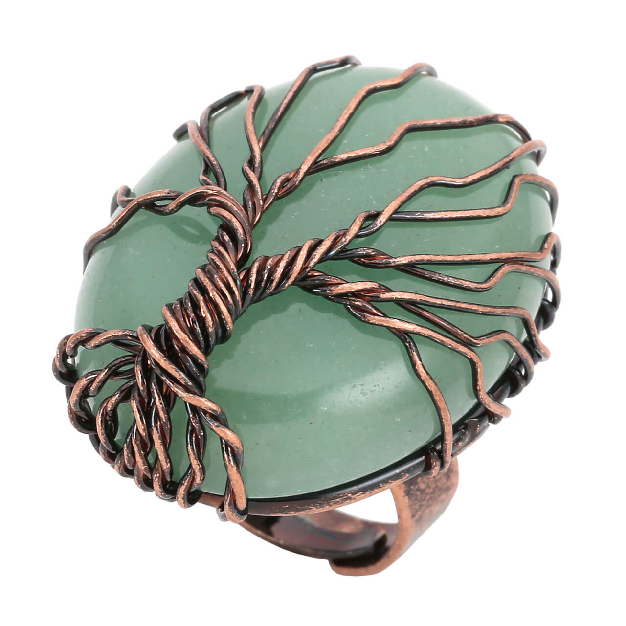 jkr012403 natural green aventurine crystal quartz finger ring for women daily wear