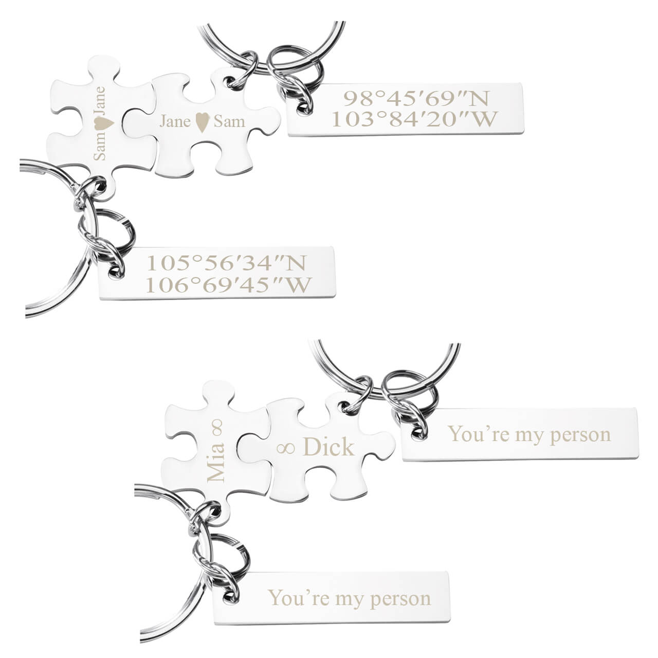 Jovivi puzzle matching keychain set his and hers keychains for wholesale