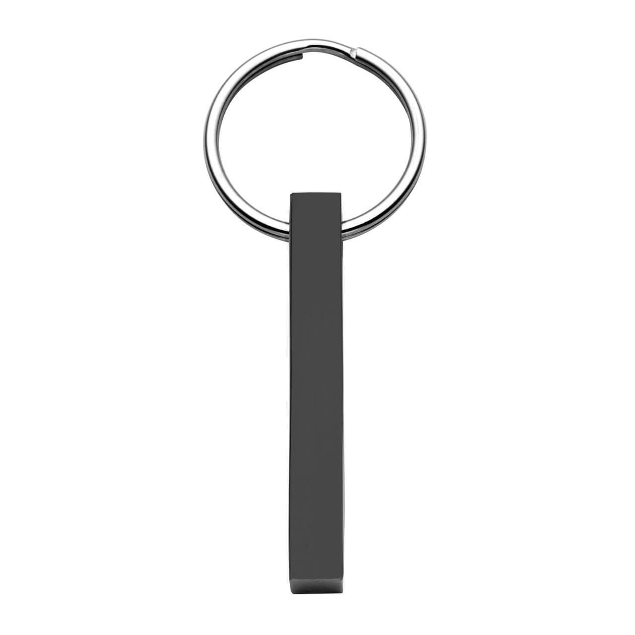 Jovivi black stainless steel initial vertical bar keychain