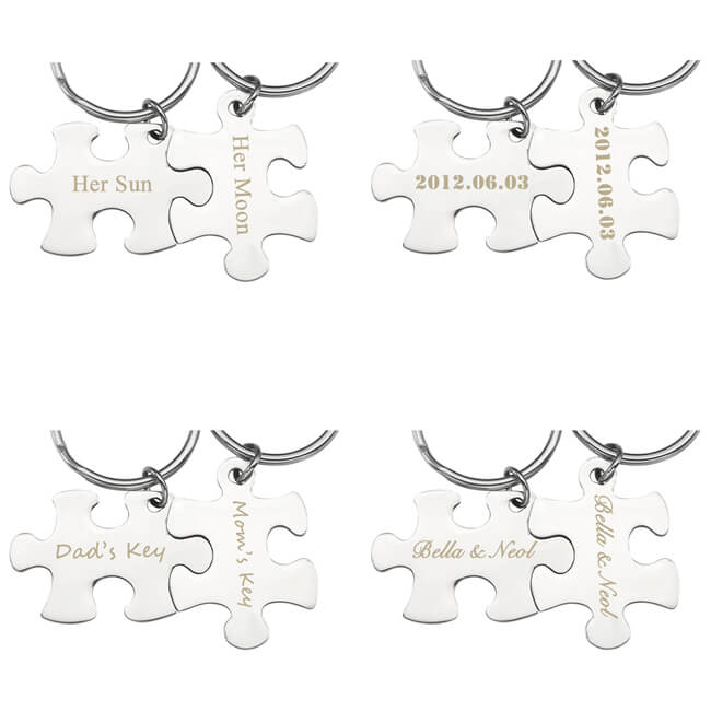 JOVIVI Stainless Steel Couples Keychains Set Keyring Engraved Name Message Best Friend Friendship Gift relationship keychain, jnf001701