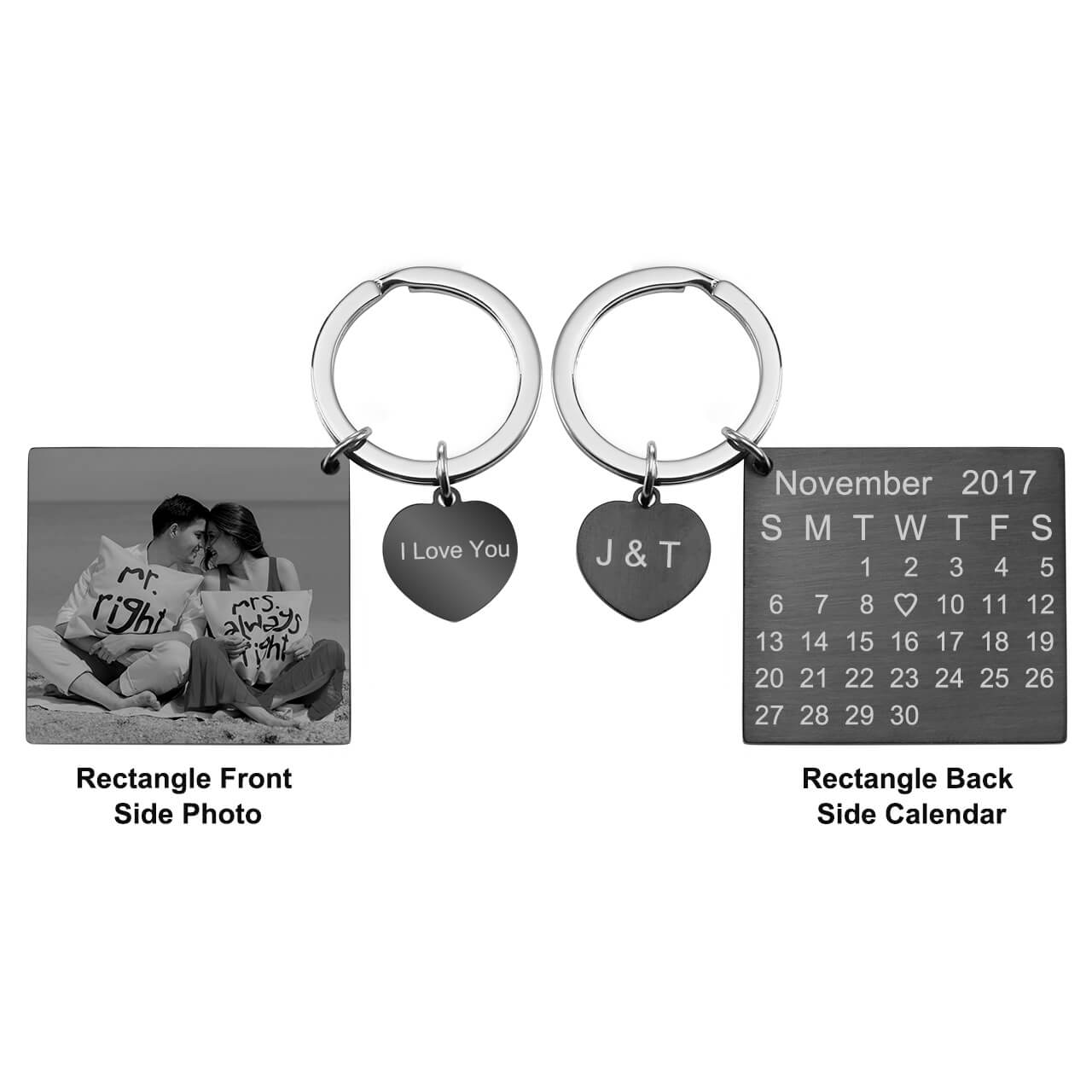 Jovivi photo engraved dog tag keychain Christams gift, jnf002705