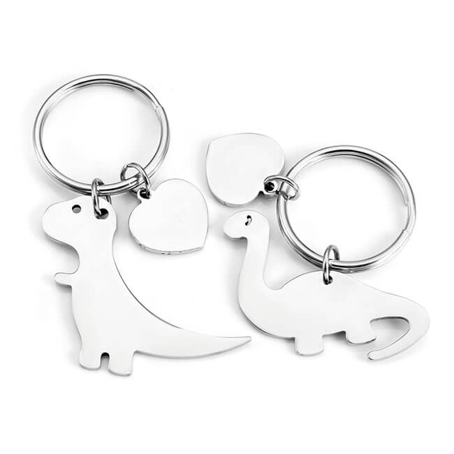 jovivi personalized dinosaur name tag keychains with heart tag for family, jnf004002