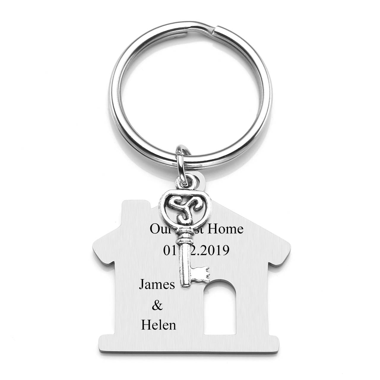 jnf007401-Personalized-House-Key-Housewarming-Message-Tag-Keychain-2PCS