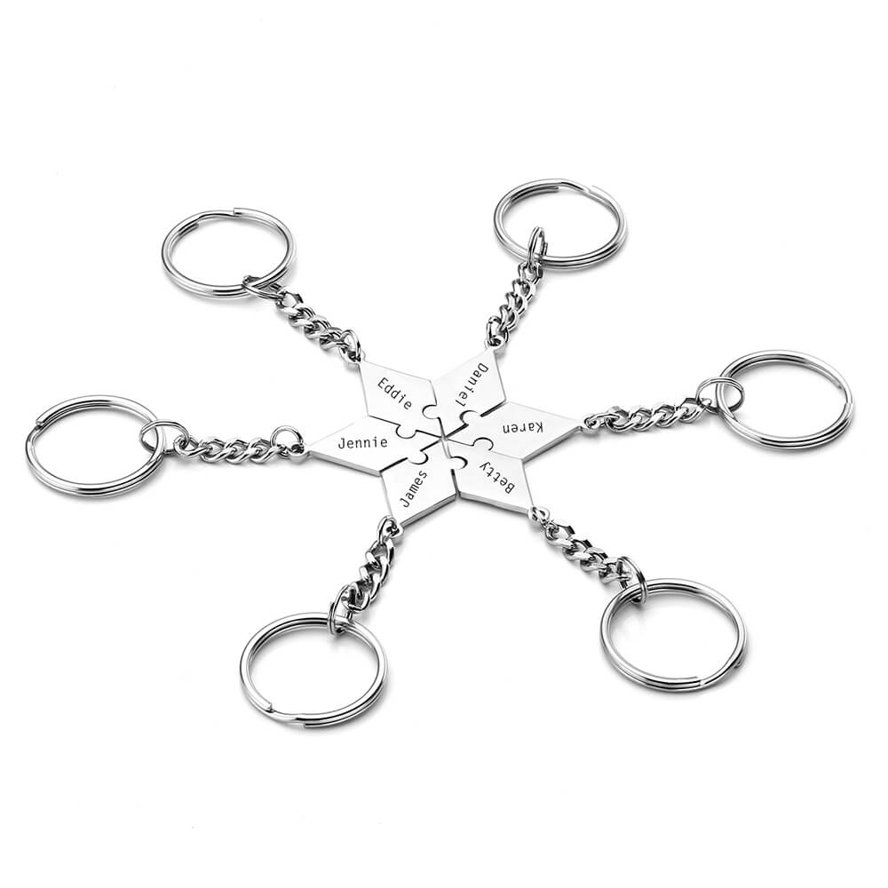 jnf008101 jovivi customized puzzle pieces pendant keychain for family Christmas gift