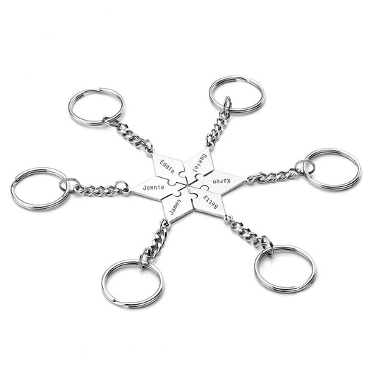 jnf008101 jovivi customized puzzle pieces pendant keychain for family Christmas gift