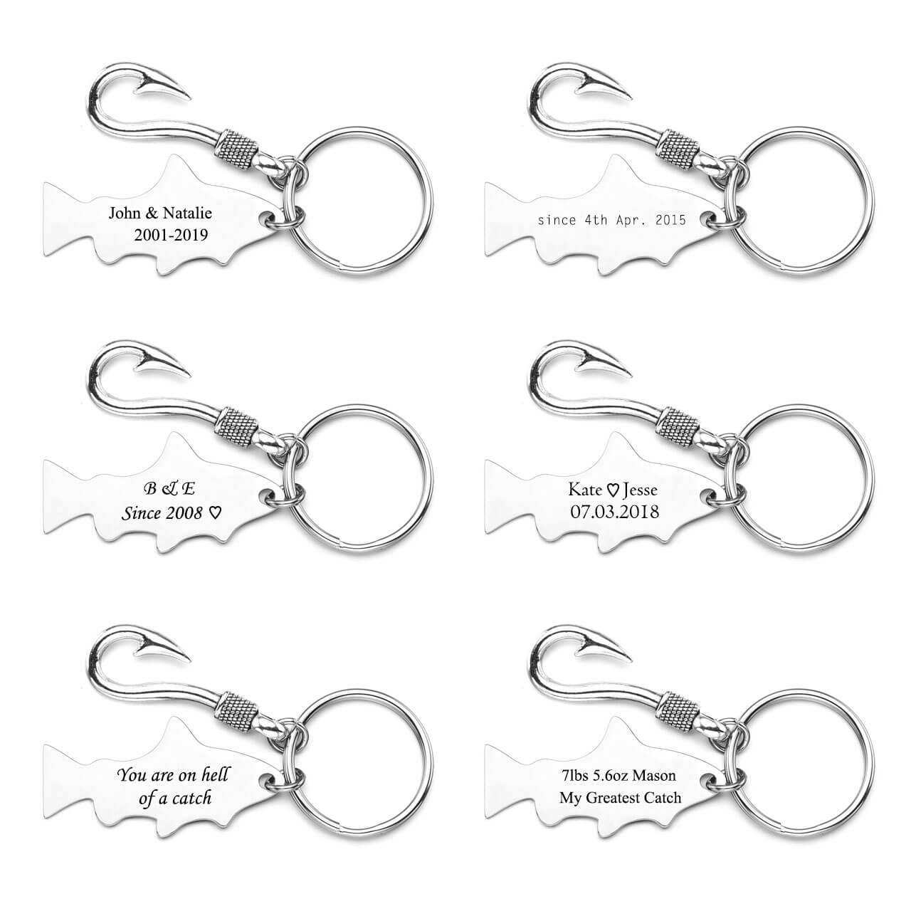 jovivi customized fish hook keychain unique gift idea for your guys
