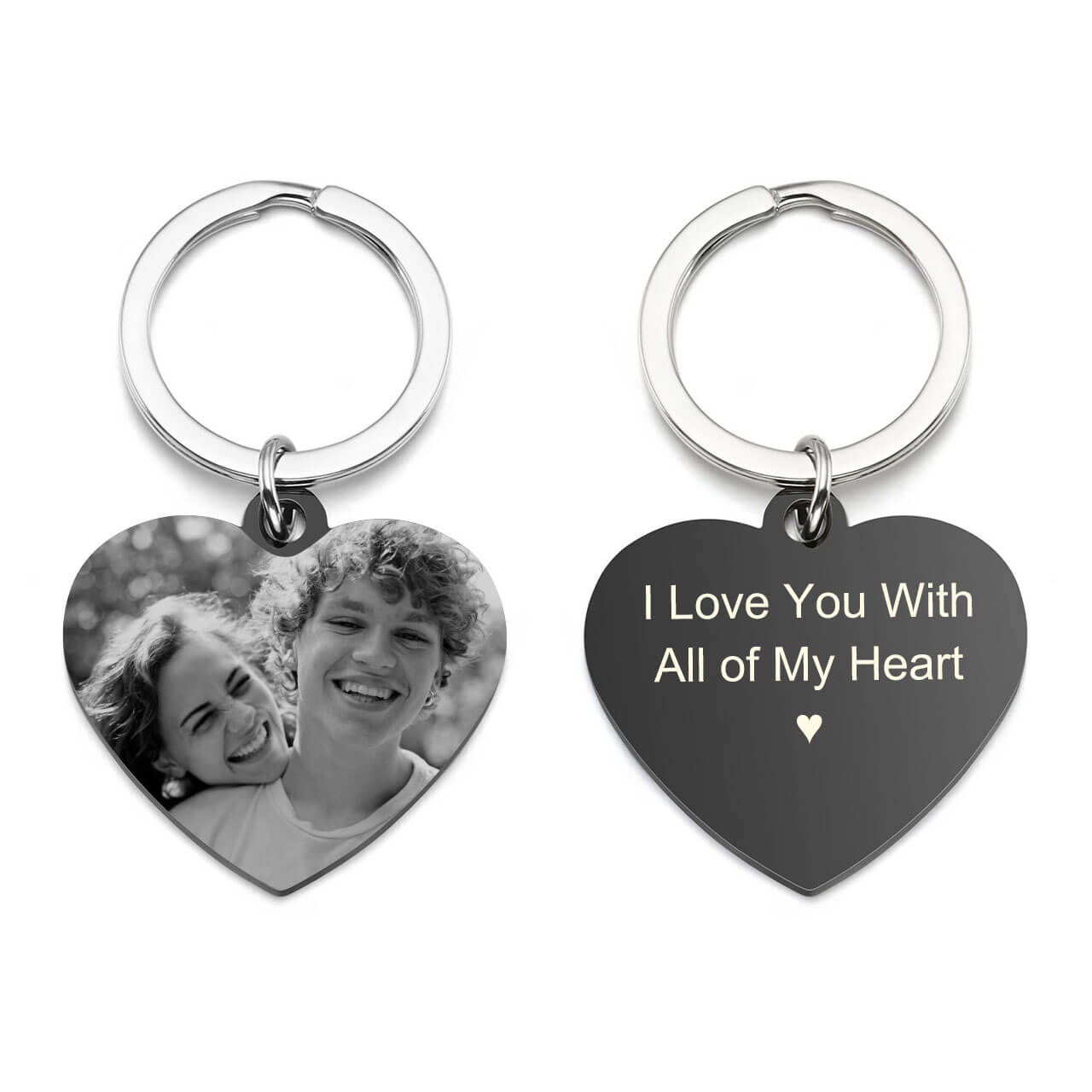 Personalized Heart Photo Calendar Message Keychain Jovivi