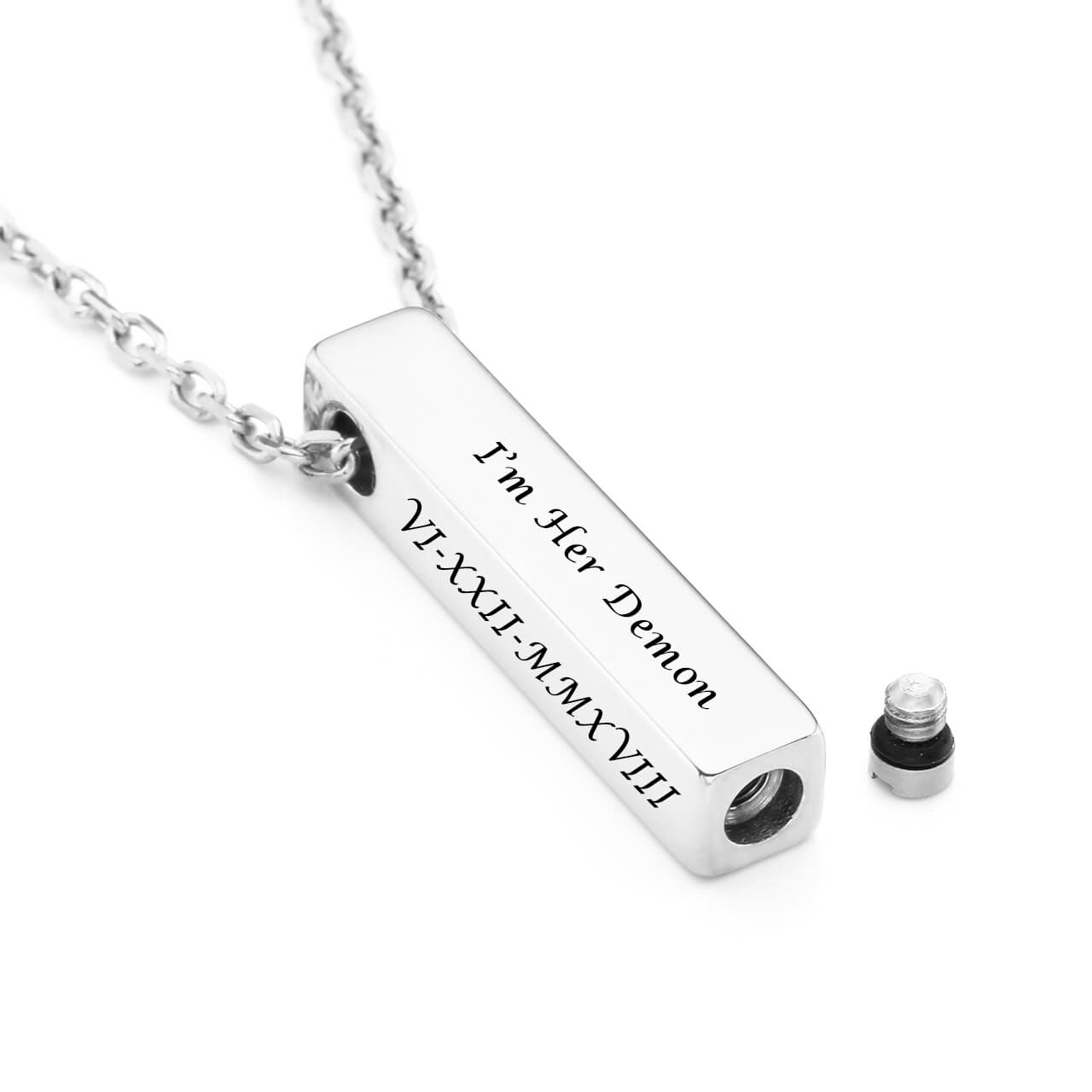 jovivi personalized customized cremation pendant for ashes urn necklace, jng049301 