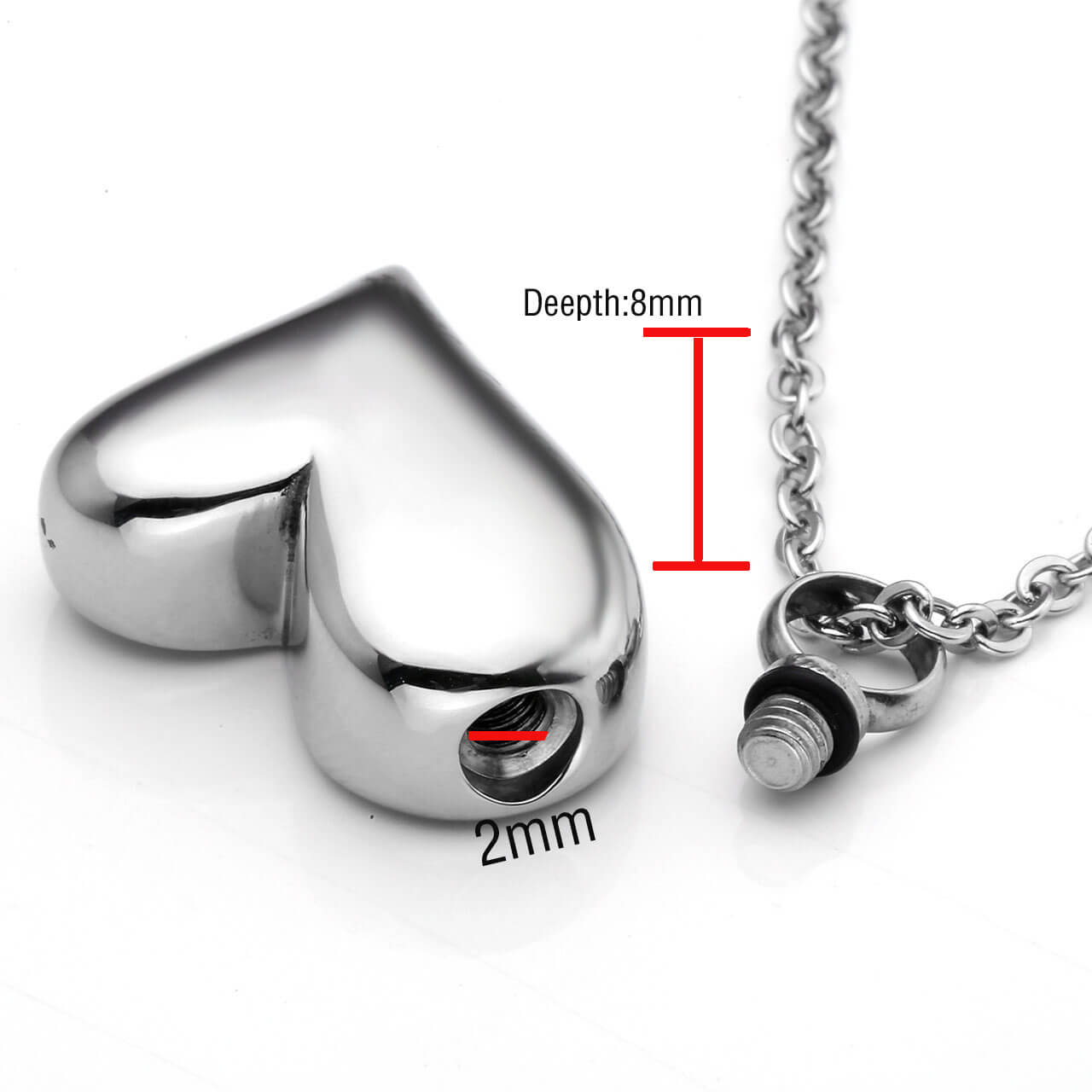 Jovivi personalized heart shape locket pendant necklace for ashes, jng049901