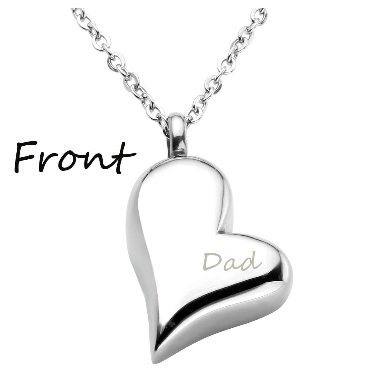 Jovivi personalized heart pendant urn necklace for ashes with funnel kit, jng049901