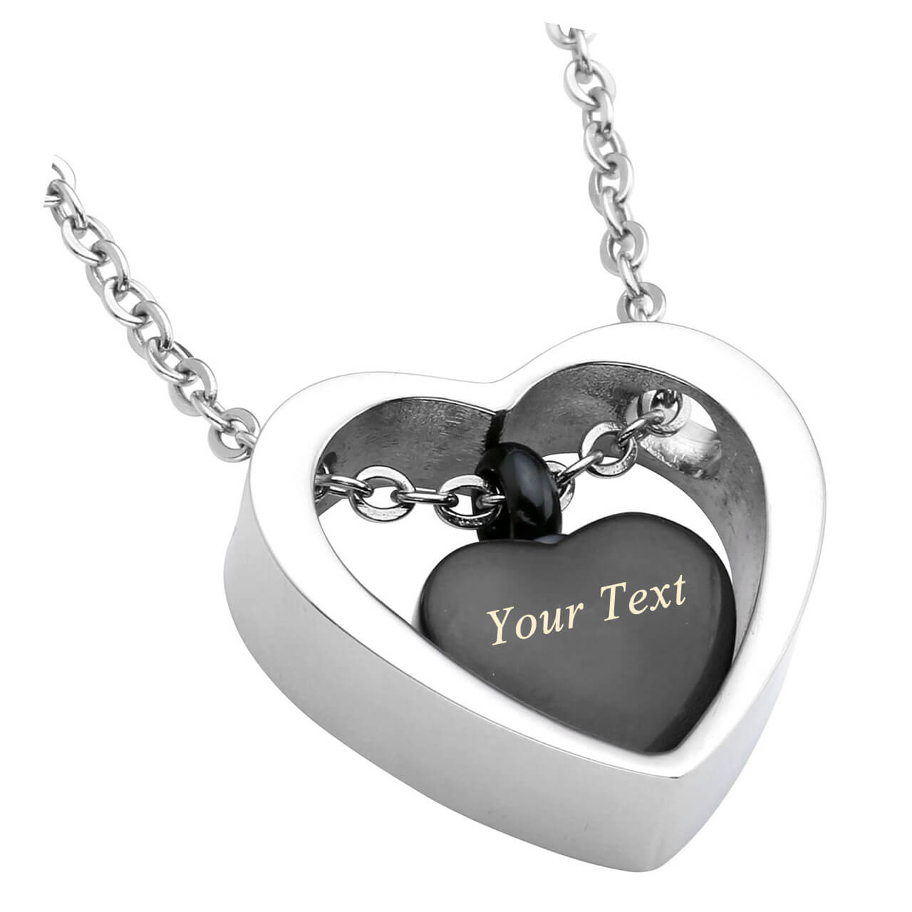 jovivi cremation urn pendant necklaces for ashes, double heart locket pendant, jng050101