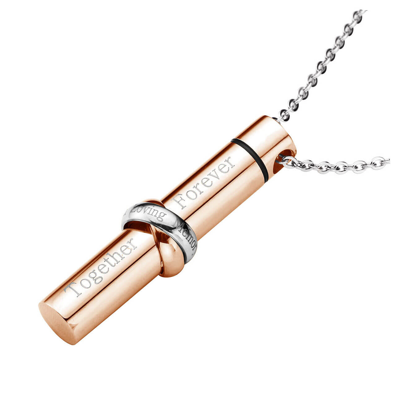 2 pieces keepsake urn Necklace Cremation Pendant rose gold, jng052302