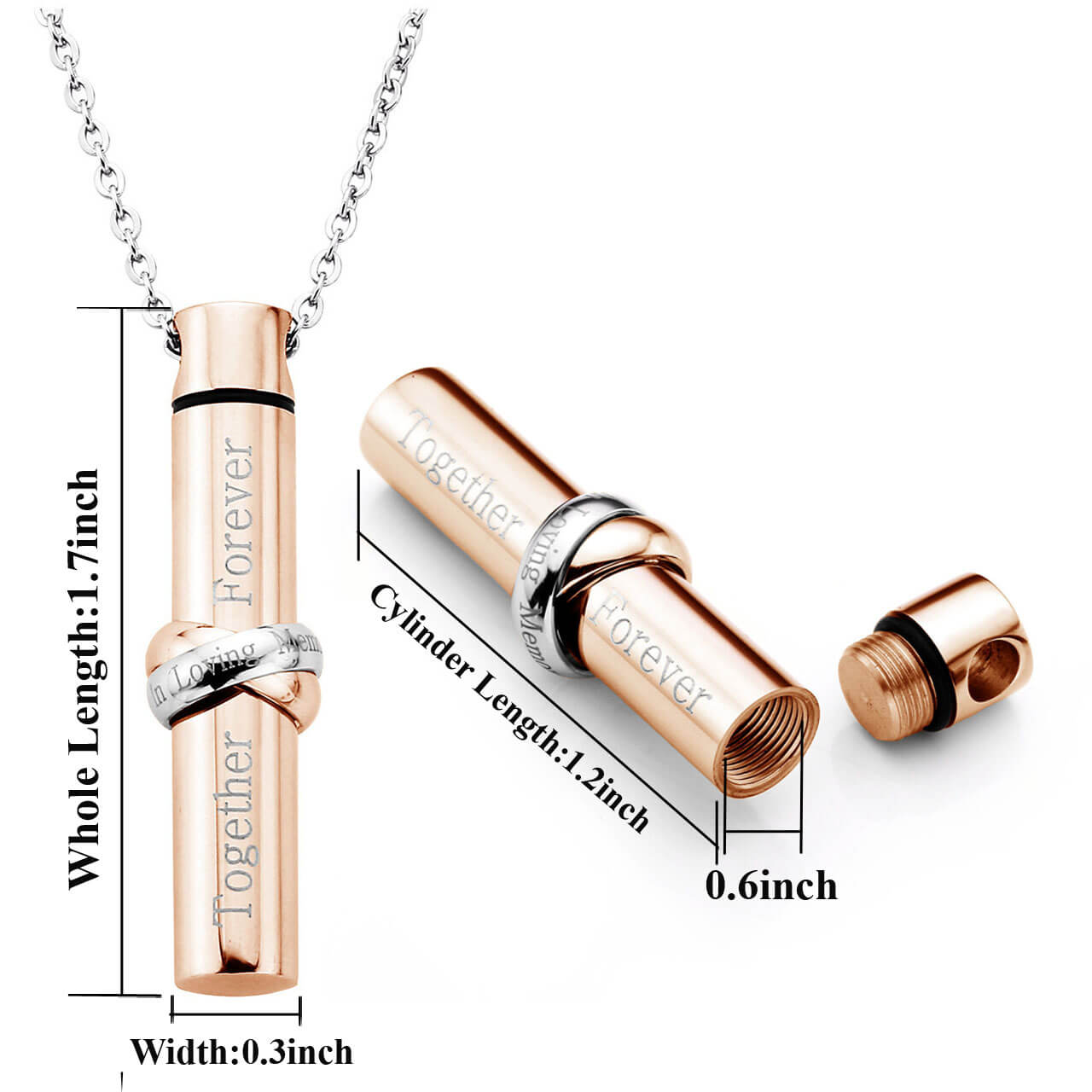 Cylinder Pendant Urn Necklace for Ashes | Jovivi - Jovivi