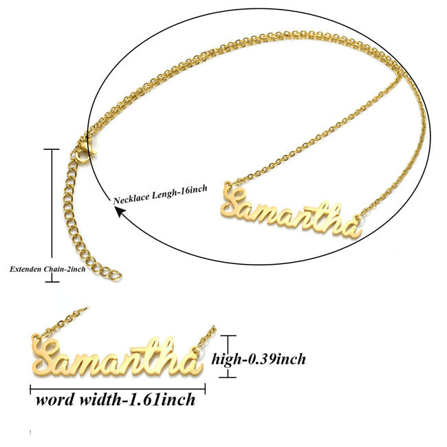 Name Necklace Charm Necklace-Samantha | Jovivi - Jovivi