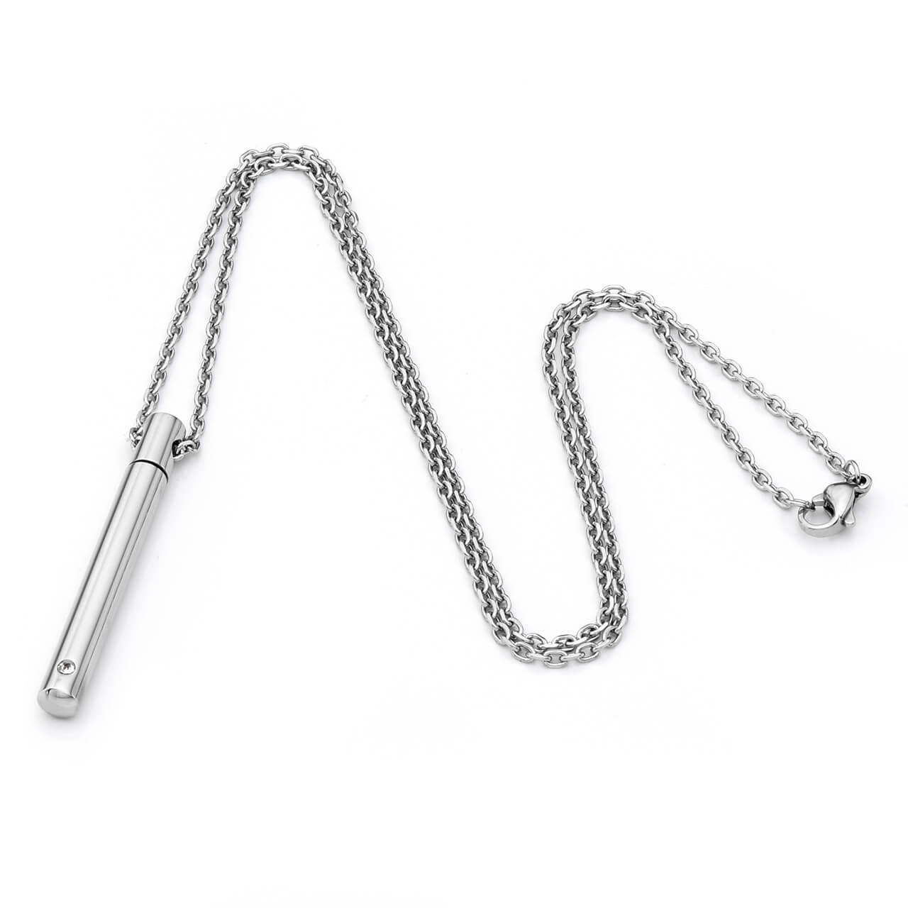Jovivi Personalized Custom Message Stainless Steel Minimalist Bar Urn Pendant Memorial Necklace - Ashes Keepsake Exquisite Cremation Jewelry