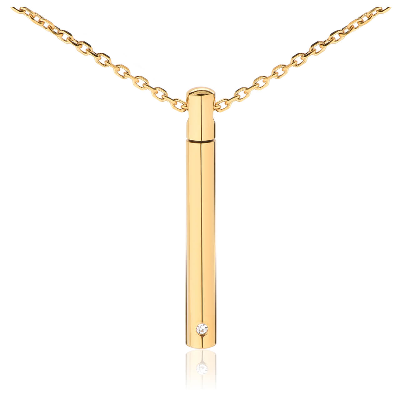 Jovivi Personalized Custom Message Stainless Steel Minimalist Bar Urn Pendant Memorial Necklace - Ashes Keepsake Exquisite Cremation Jewelry