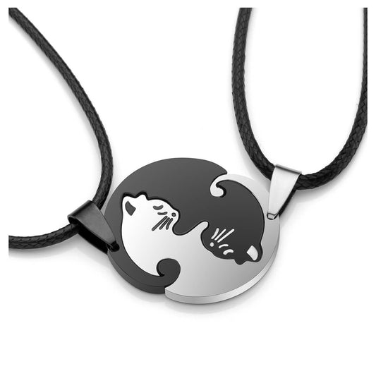 jovivi personalized cat puzzle pendant necklace custom name necklace for couples