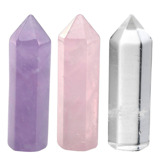 Jovivi natural crystal reiki healing wand tumbles stone decor
