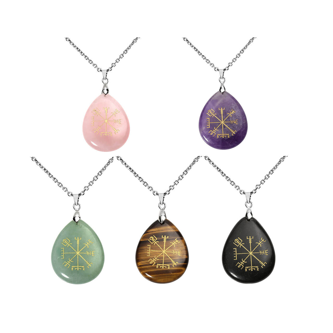 jovivi 5pcs viking compass pendant necklace