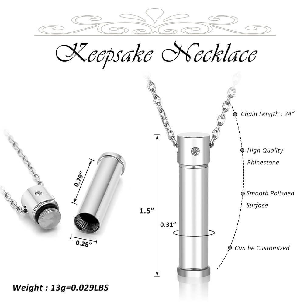 Jovivi cremation jewelry memorial keepsake for women, 1.5“ height, silver, jng066701