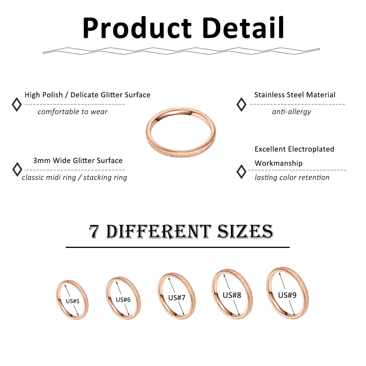 Women's 4mm Matte Band Knuckle Finger Stackable Ring | Jovivi