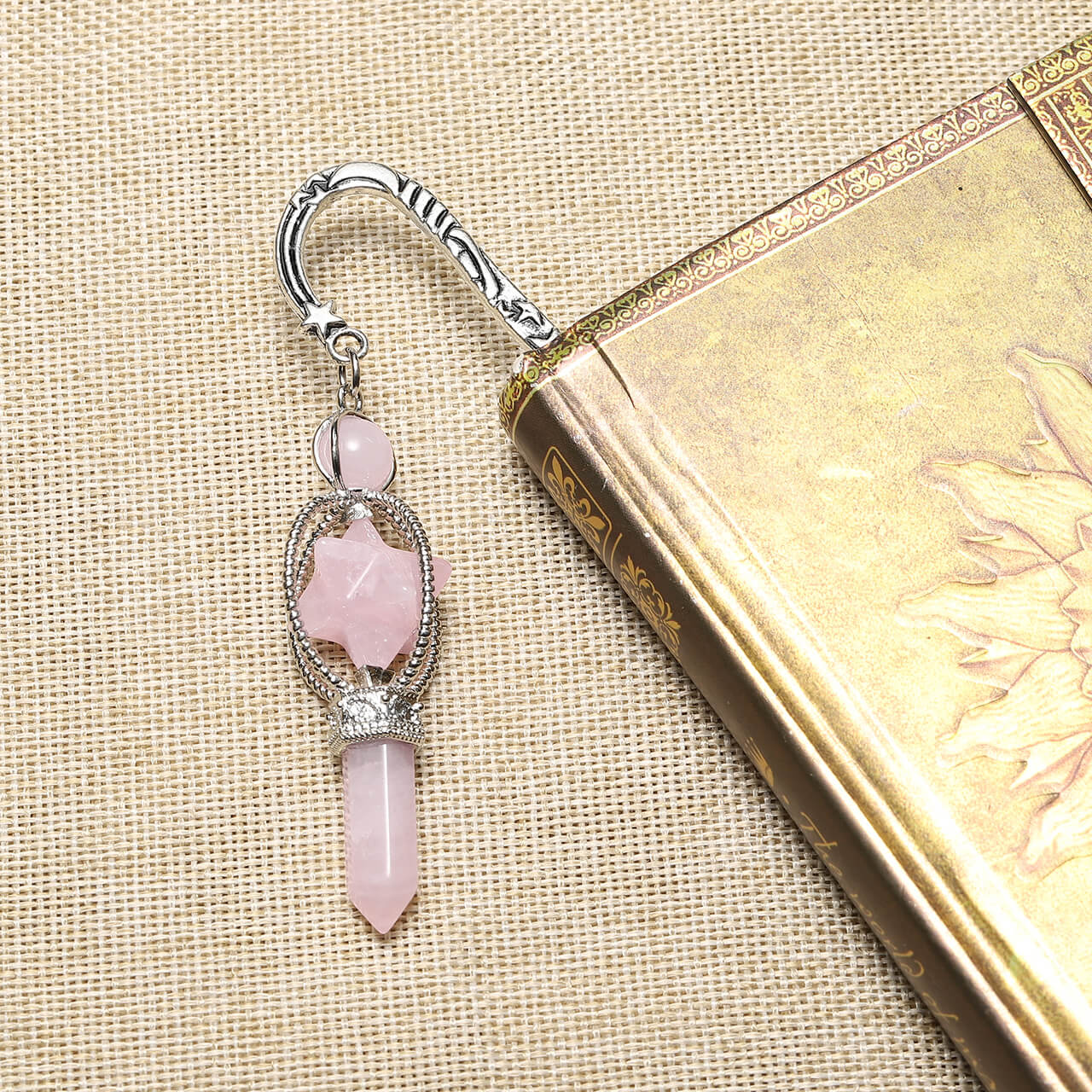 Metal Bookmark with Amethsyt Pointed Crystal | Jovivi - Jovivi