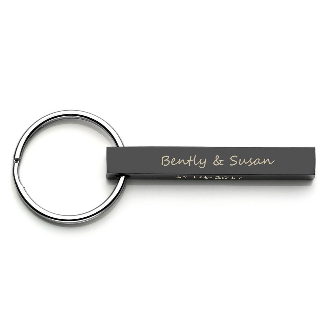 jnf000504 jovivi personalized tube vertical bar keychain set for family, front side