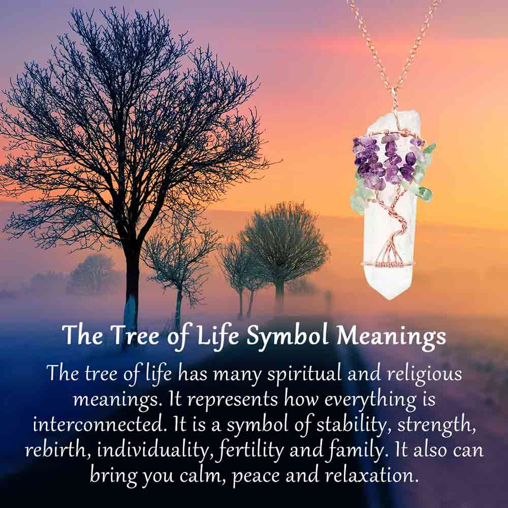Tree of Life Crystal Handmade Pendant Necklace | Jovivi