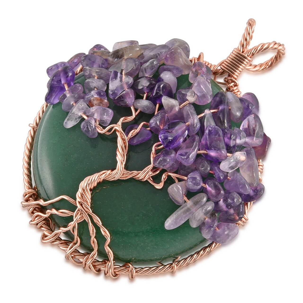 jovivi healing reiki gemstone necklace chakras crystals pendant