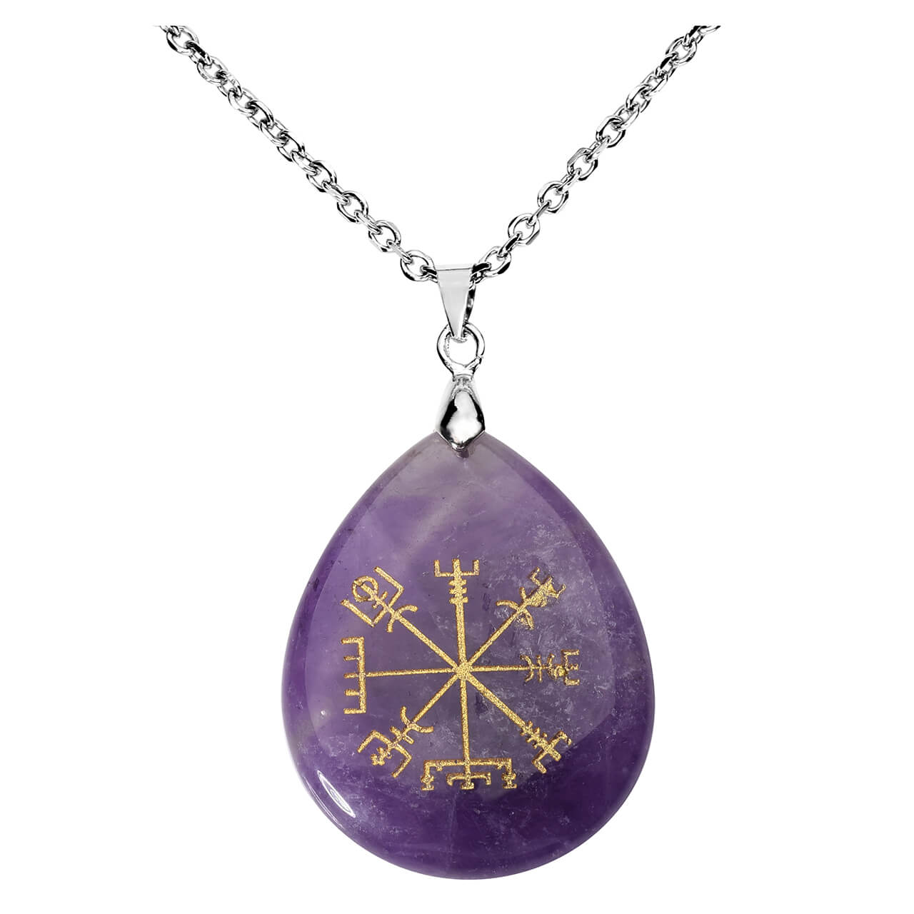 jovivi amethyst viking teardrop shape pendant necklace