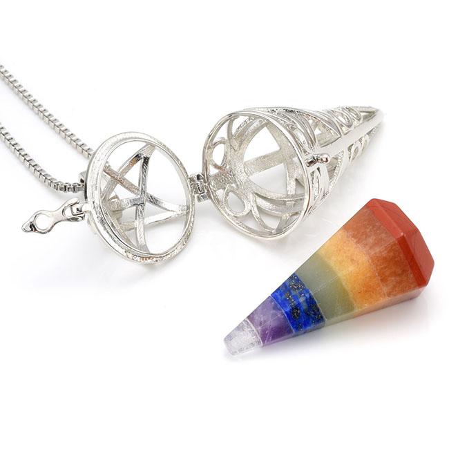 Jovivi silver healing quartz locket pendant for women mother's day gift