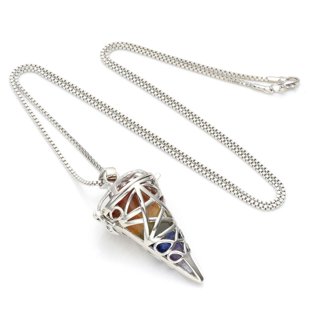 7 Chakra Crystal Locket Necklace | Jovivi - Jovivi