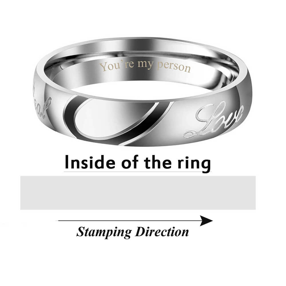 Personalized Engraving His and Her Rings Heart Matching Set | Jovivi - Jovivi